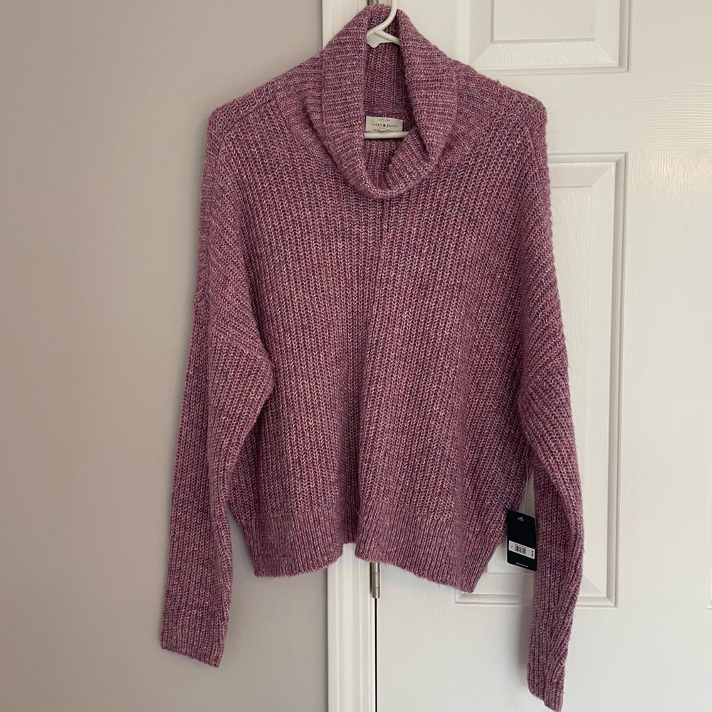 Lucky Brand NWT Cowl Neck Turtleneck Long Sleeve Knit Sweater Top